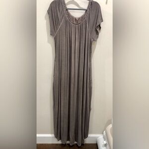Cato Brown Maxi Dress Casual Crew Neck